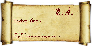 Medve Áron névjegykártya